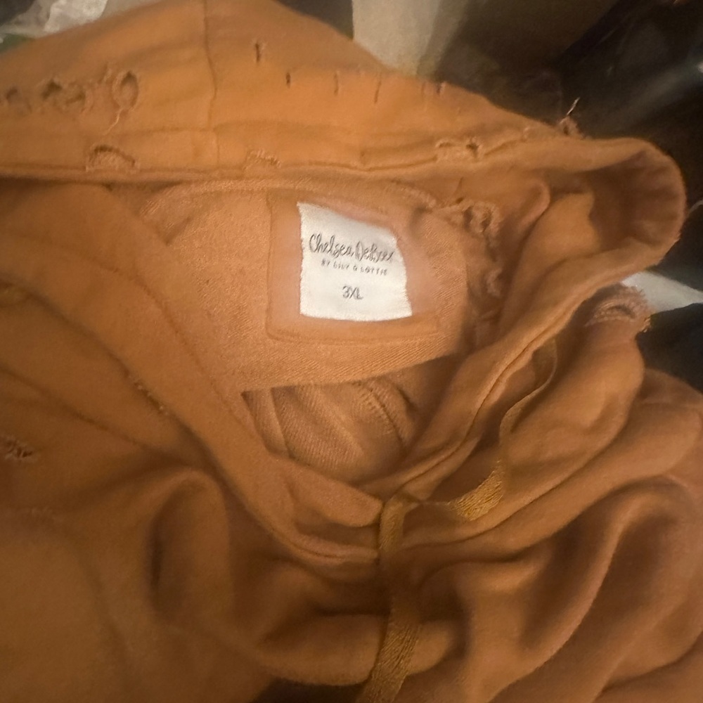 Plus size distressed hoodie